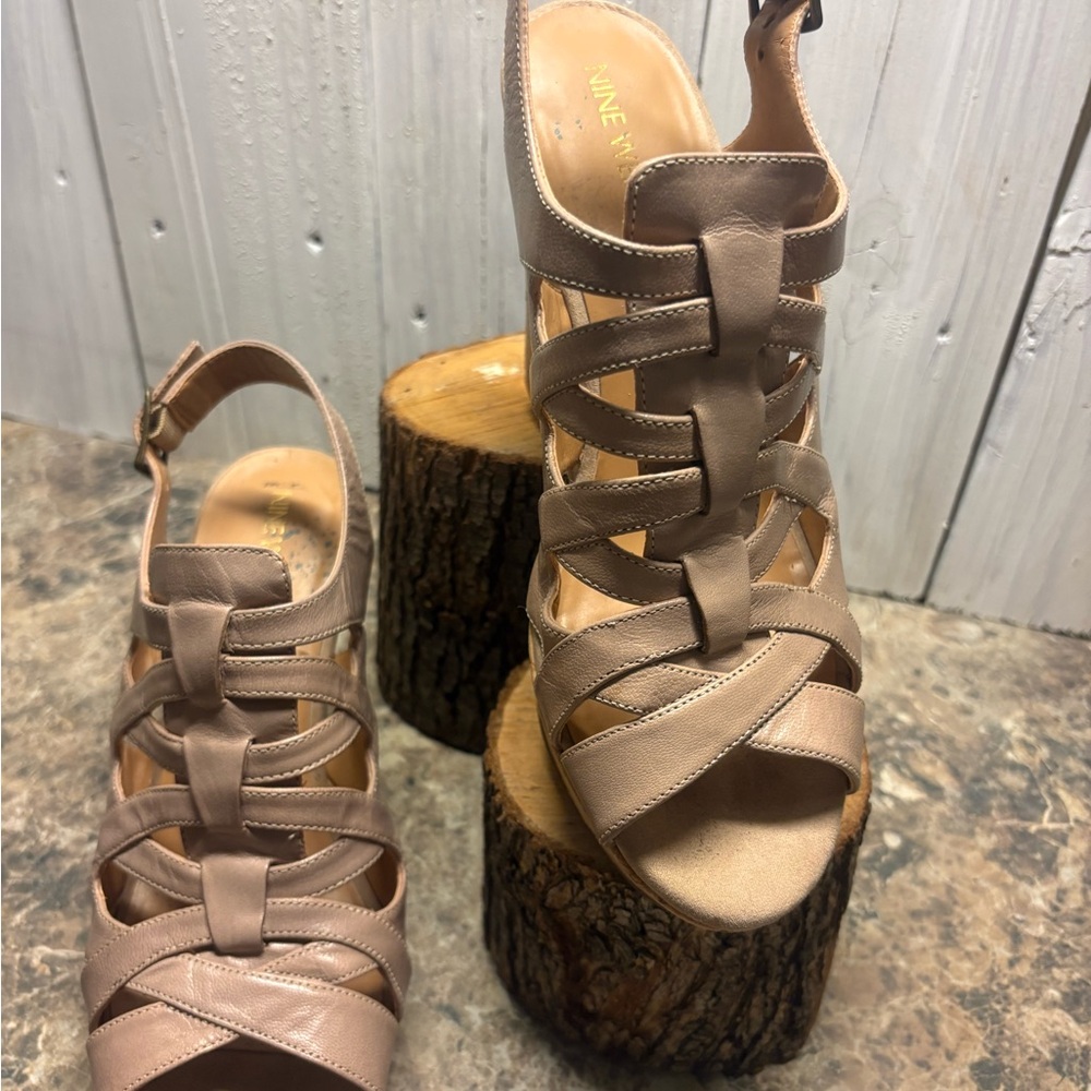 Nine West Beige Strappy Sandals